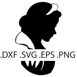 Sneeuwwitje silhouet buste - Sneeuwwitje - digitale download, Instant Download, svg-, dxf-, eps- en png-bestanden inbegrepen!