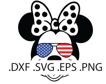Minnie Mouse patriottische piloten (svg, dxf, eps, png) (digitale download)