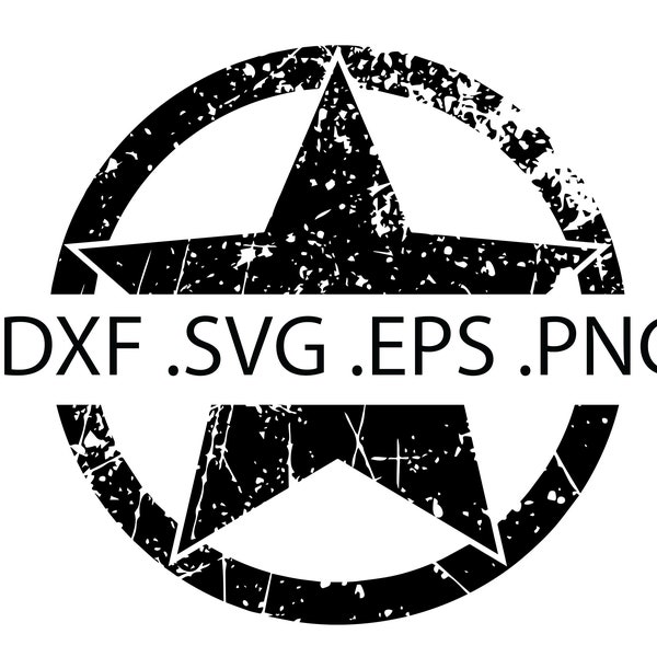 Worn and Tattered Army Jeep Decal - Digital Download, Instant Download, svg, dxf, eps & png files included!