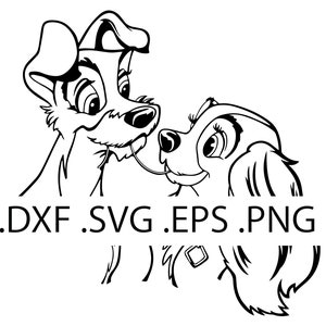 Lady and the Tramp - Téléchargement numérique, téléchargement instantané, fichiers svg, dxf, eps et png inclus !