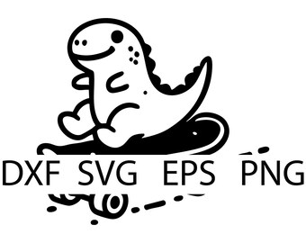 Dinosaur on a Skateboard - Digital Download, Instant Download, svg, dxf, eps & png files included!
