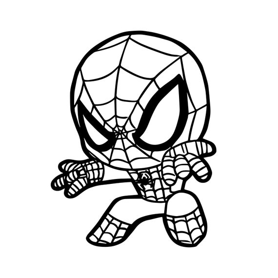 Cute Chibi Spiderman Coloring Sheet  Cartoon coloring pages, Avengers  coloring pages, Spiderman coloring