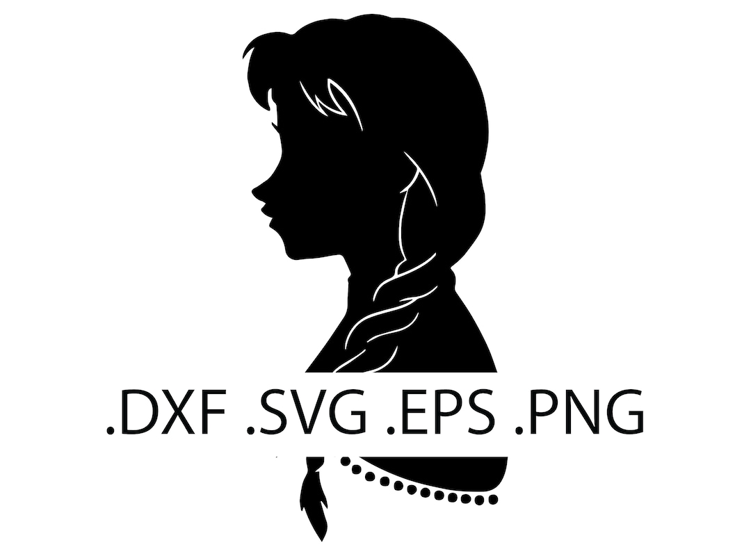 Anna Silhouette Bust Frozen Digital Download, Instant Download, Svg