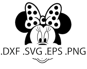 Minnie Mouse Face - digitale download, directe download, svg-, dxf-, eps- en png-bestanden inbegrepen!