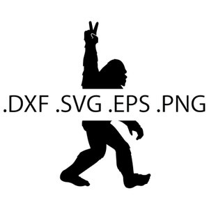 Sasquatch, Yeti, Bigfoot Peace Sign - Téléchargement numérique, Téléchargement instantané, fichiers svg, dxf, eps et png inclus !