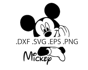 Mickey Mouse 1 - Descarga digital, descarga instantánea, ¡archivos svg, dxf, eps y png incluidos!