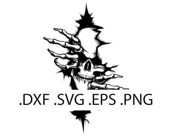 Skull Breaking Out - Halloween - Digital Download, Instant Download, svg, dxf, eps & png files included!