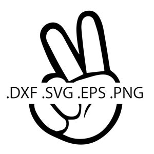 Mano de paz - Descarga digital, descarga instantánea, archivos svg, dxf, eps y png incluidos.
