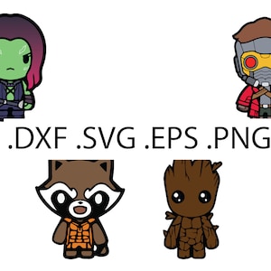 Chibi Guardians of the Galaxy Bundle (svg, Png, Eps, Dxf) (digital ...