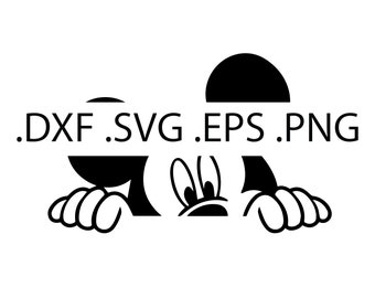 Gluren Mickey Mouse - digitale download, Instant Download, svg-, dxf-, eps- en png-bestanden inbegrepen!
