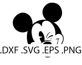 Winking Mickey Mouse - digitale download, directe download, svg-, dxf-, eps- en png-bestanden inbegrepen!