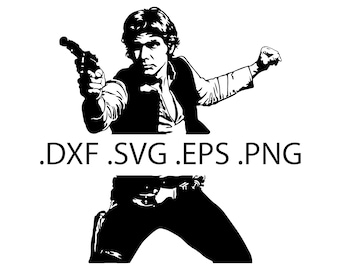 Han Solo Shooting - Star Wars - téléchargement numérique, téléchargement immédiat, fichiers svg, dxf, eps et png inclus !