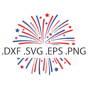 Rood Wit Blauw Vuurwerk - 4 juli - Digitale download, Instant Download, svg, dxf, eps & png-bestanden inbegrepen!