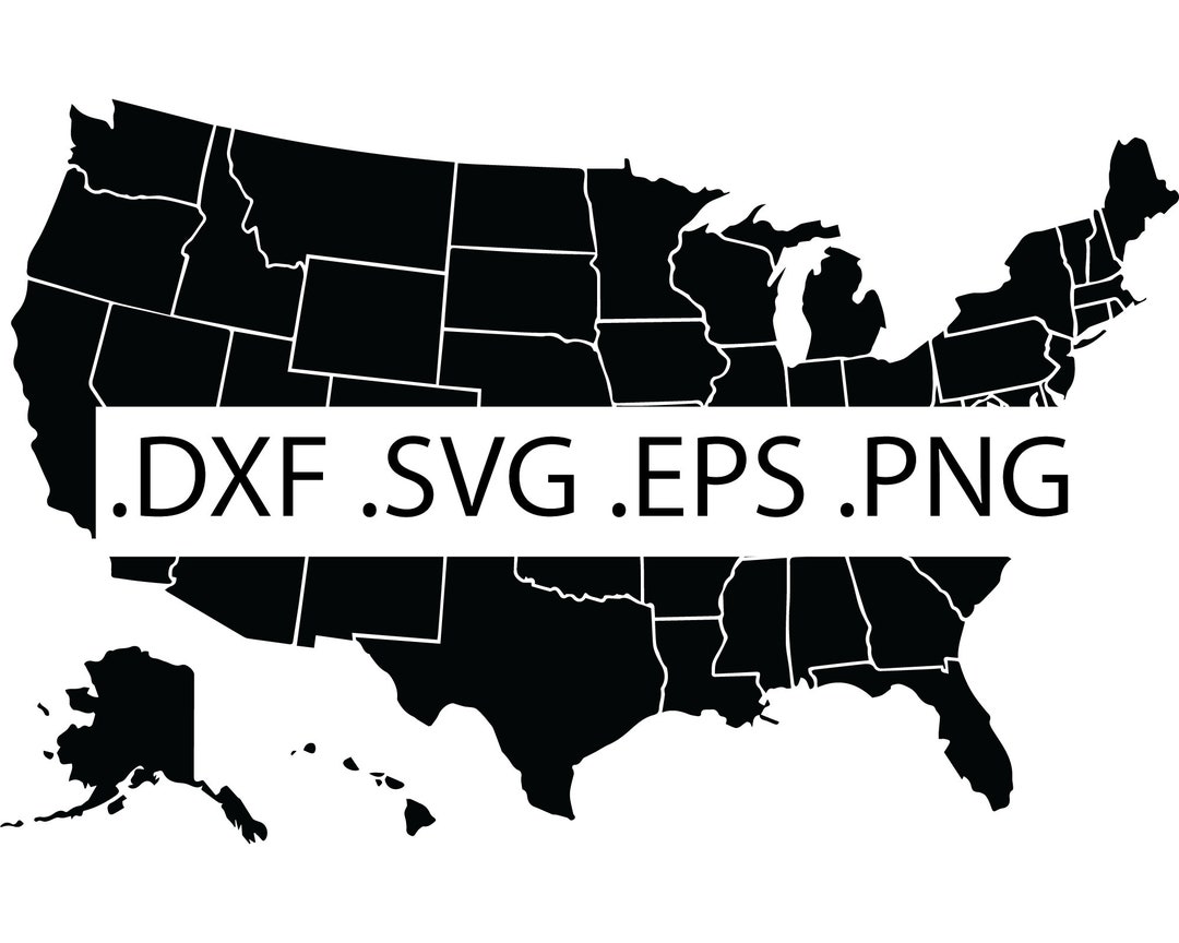 State Cutouts USA States Outline: Digital Download Bundle (svg, Dxf, Eps, Png) - Etsy