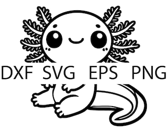 Axolotl - Cute Fun - Digital Download, Instant Download, svg, dxf, eps & png files included!