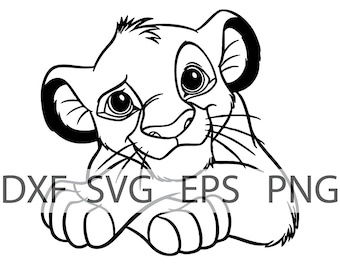 Simba Bust Cute - The Lion King -  Digital Download, Instant Download, svg, dxf, eps & png files included!