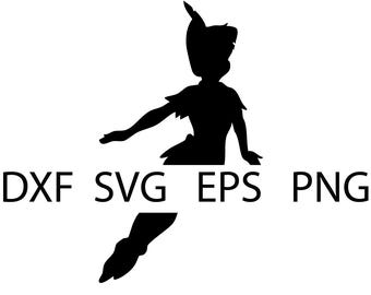 Peter Pan Flying Silhouette - Digital Download, Instant Download, svg, dxf, eps & png files included!