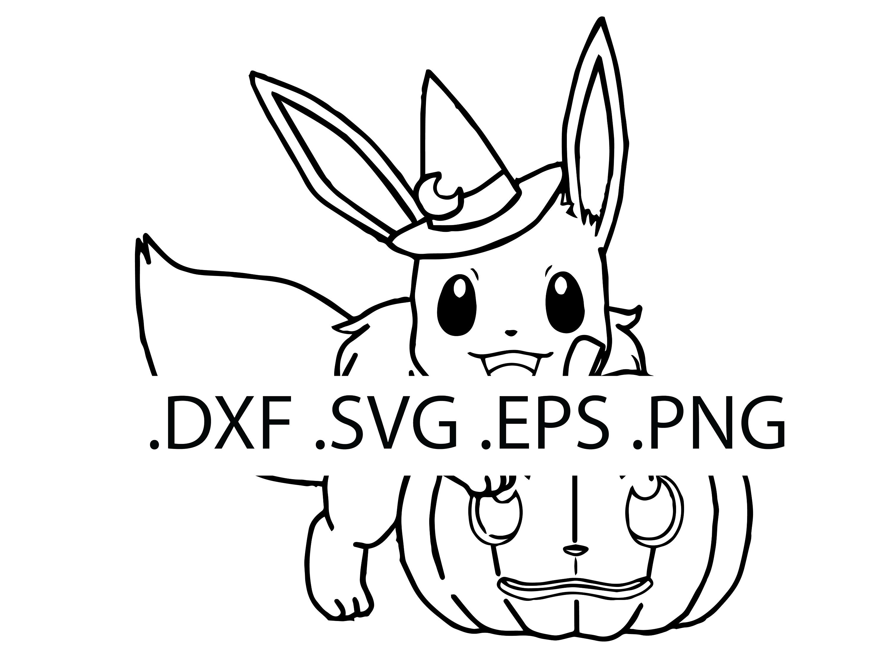 Pokemon Clip Art SVG DXF PNG PDF - Kawaii Eeveelution Illust