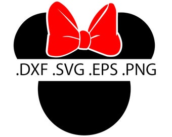 Minnie Mouse hoofd silhouet - digitale download, instant download, inclusief svg-, dxf-, eps- en png-bestanden!