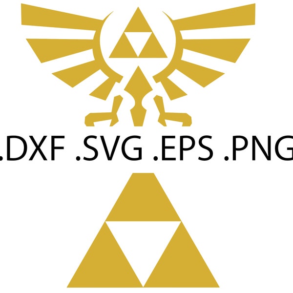 Triforce and Hylian Crest Package - Legend of Zelda Fan Art - Digital Download, Instant Download, svg, dxf, eps & png files included!