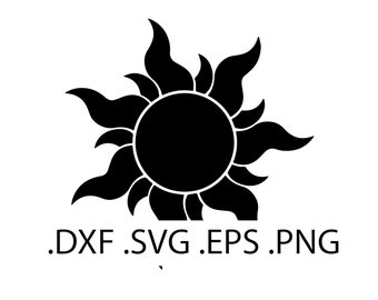 Tangled Sun Logo - Tangled Repunzel - Digital Download, Instant Download, svg, dxf, eps & png files included!