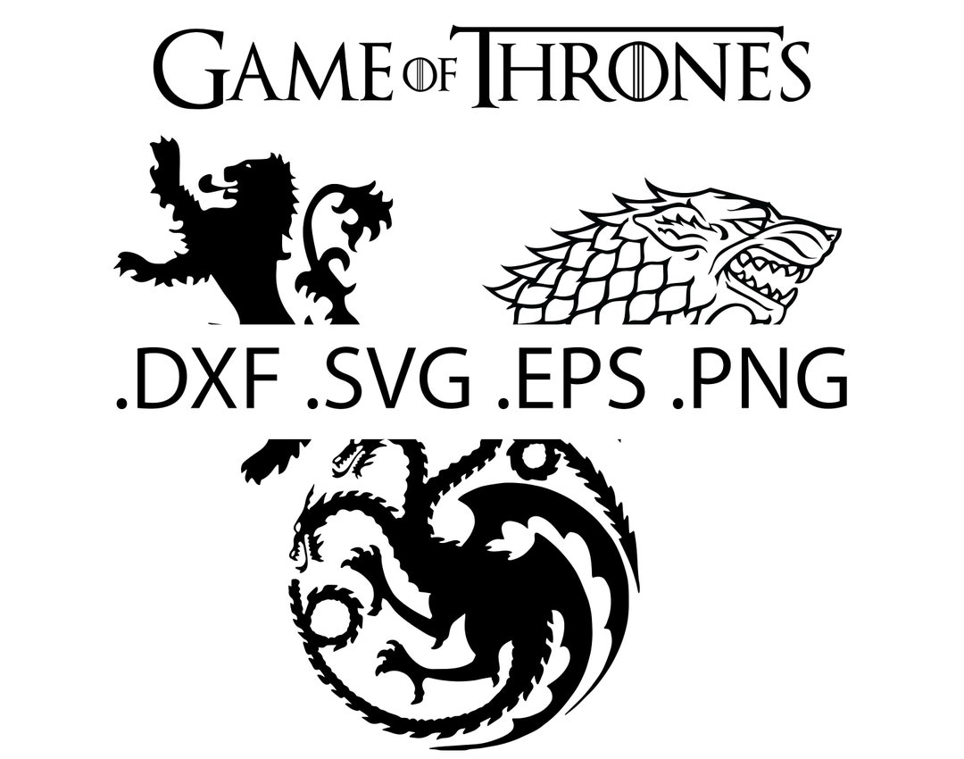 Game Of Thrones Logo Svg, Dany Tagaryen Svg, Dragon Svg, Cricut, Cut File,  Silhouette, Decal Svg, Png, Dxf, Eps