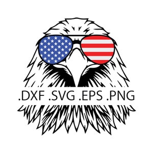 Gafas de sol de aviador con águila calva y bandera de EE. UU. - Patriótico - Descarga digital, descarga instantánea, archivos svg, dxf, eps y png incluidos.