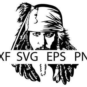 Kapitan Jack Sparrow - Piraci z Karaibów - Pobierz cyfrowo, pobierz natychmiast, pliki svg, dxf, eps i png w zestawie!