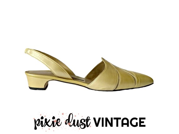 gold shoes small heel