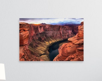 Grand Canyon Druck: Horseshoe Bend Sonnenaufgang, Arizona Landschaft