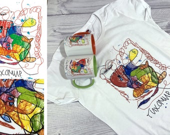 Personalized Kids Art T-Shirt: Custom Child Drawing Gift