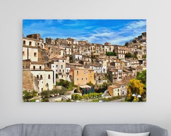 Architecture Sicily Canvas Large Art Painting Poster Ragusa Architecture Landscape Interior Decor Ecological Print  Italy