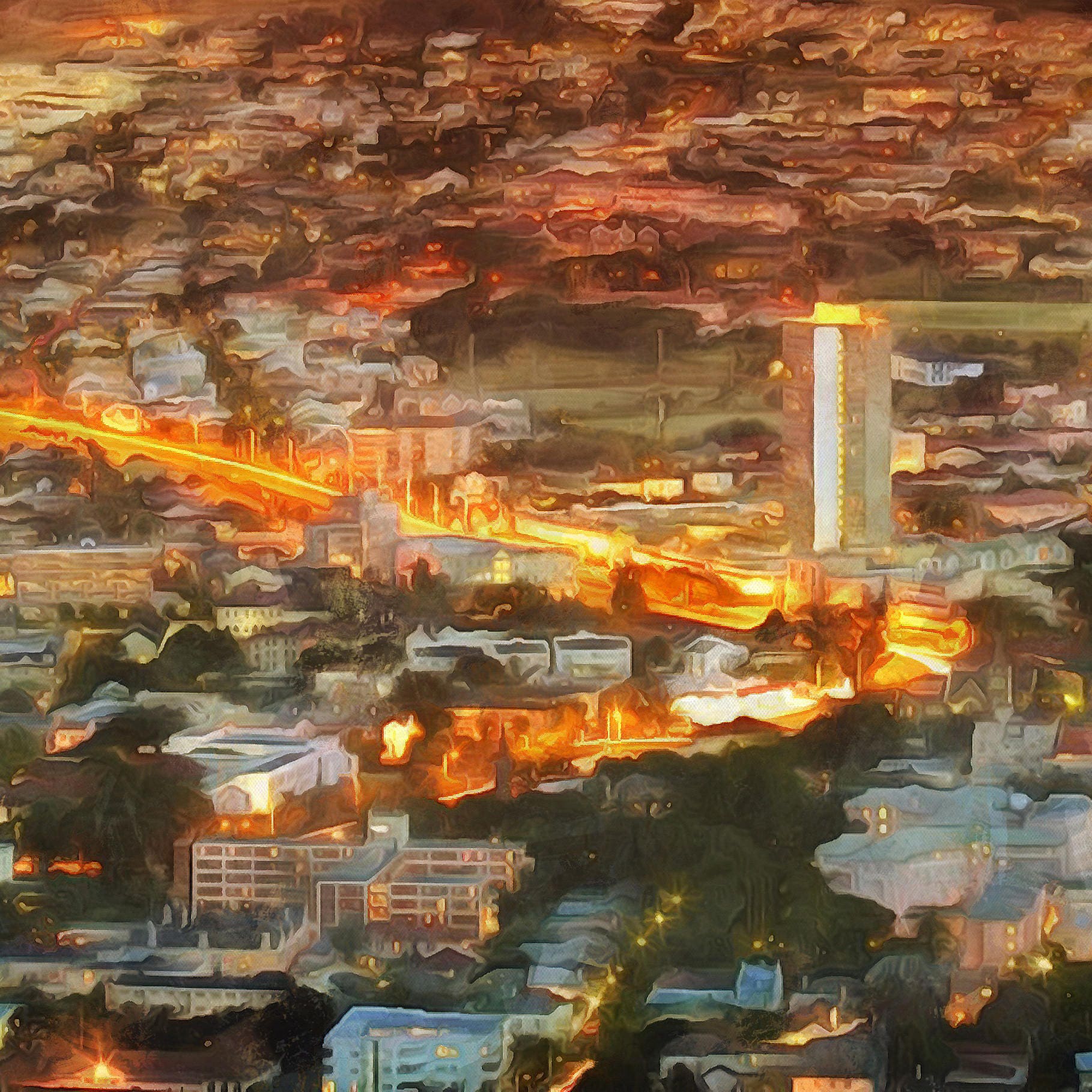 Night Cape Town Canvas Large Art painting South Africa print Etsy