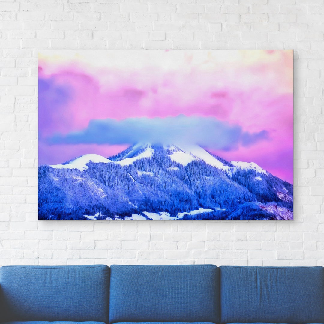 French Mountain Winter Landscape Canvas Big Wall of Art Winter - Etsy
