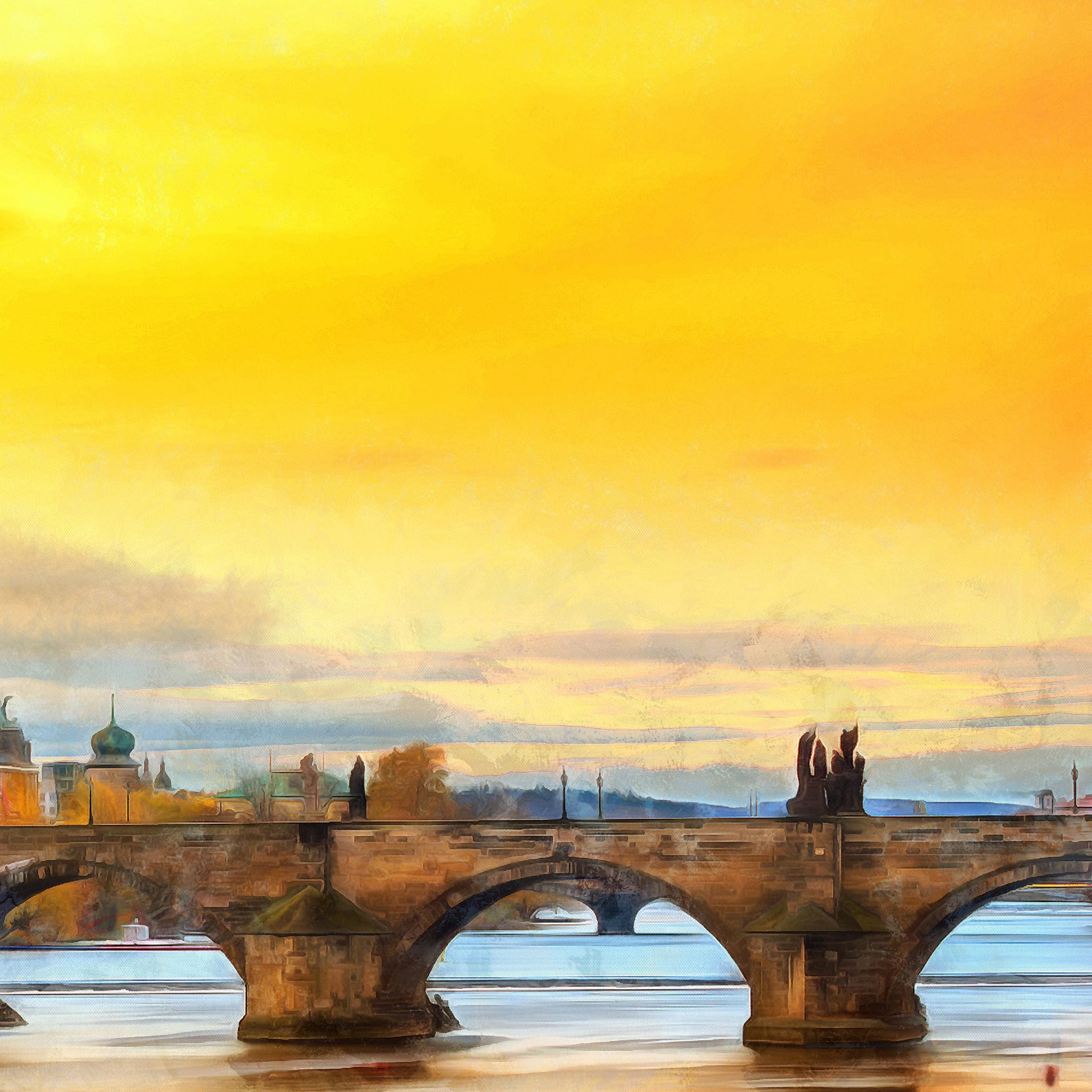 Prague Landscape Canvas Large Art painting Czech Republic Etsy