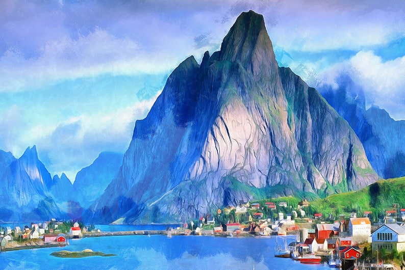 Lofoten Canvas Lofoten Wall Art Norway Poster Norway Print Etsy