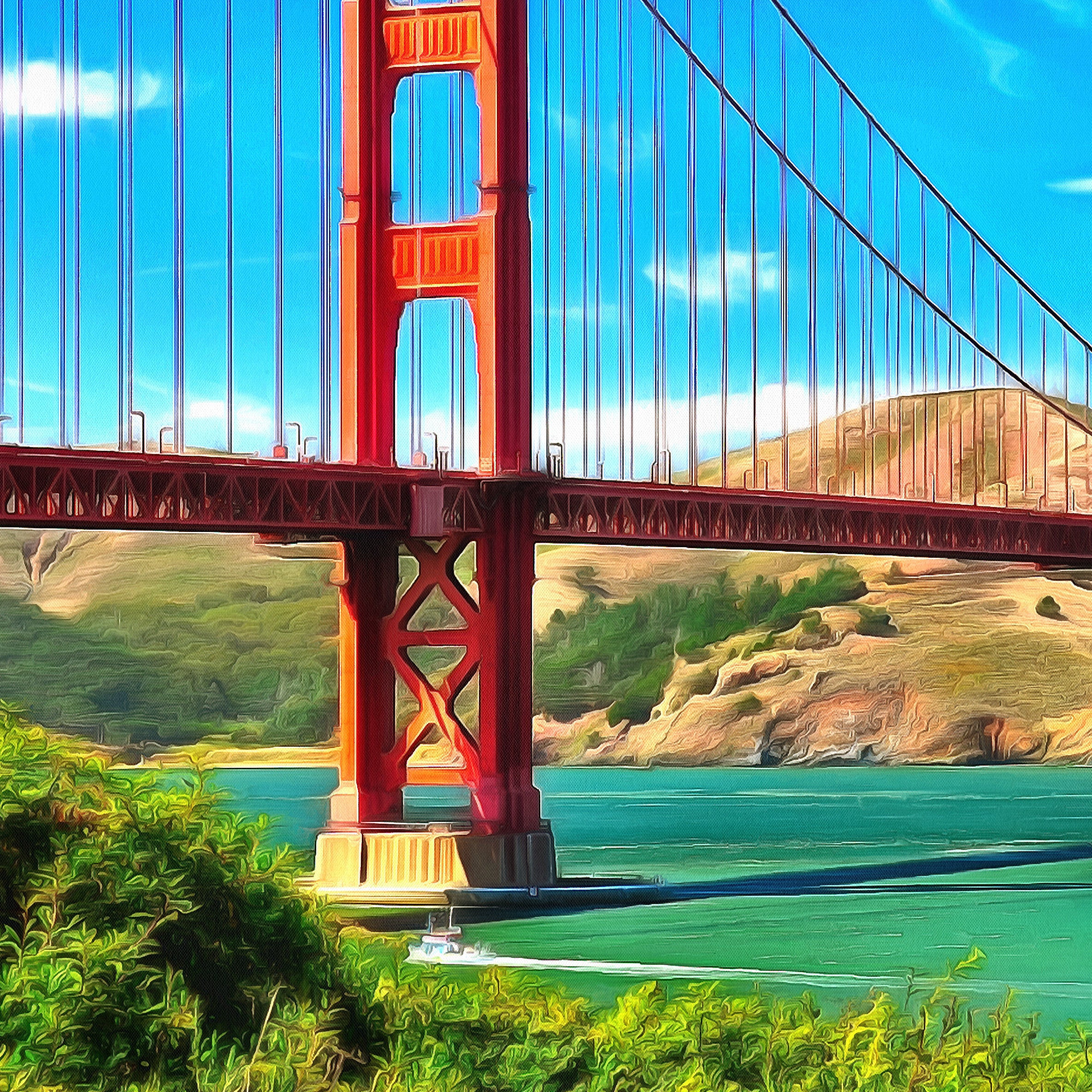 San Francisco Bridge Canvas Large Art painting Poster Wall art Etsy