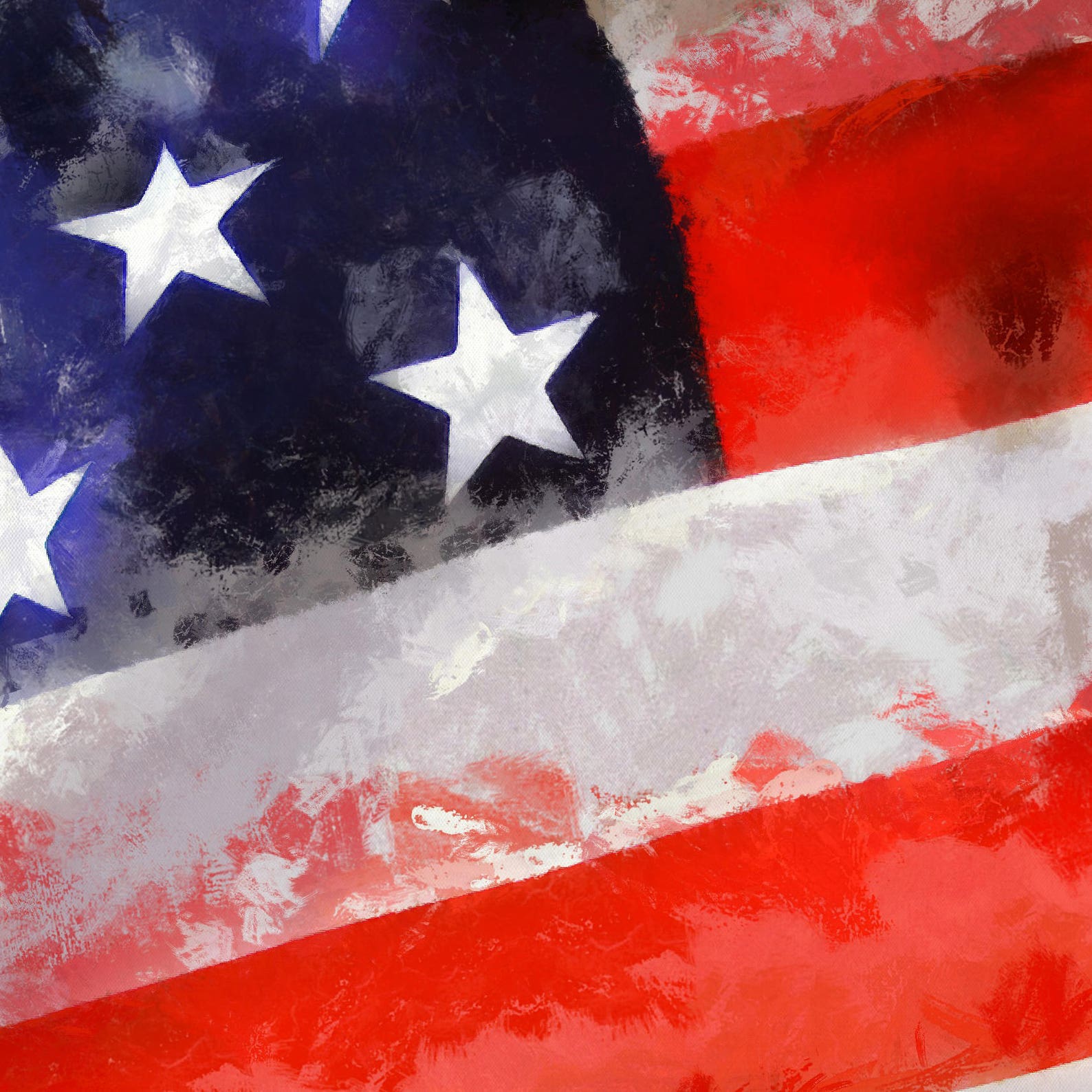 American Flag Canvas Large Art painting Strips and stars Etsy