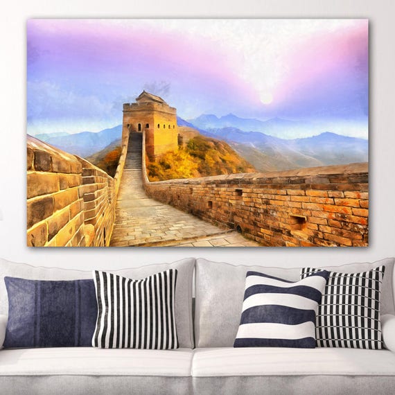 Great Wall of China Canvas Large Art painting China print Etsy