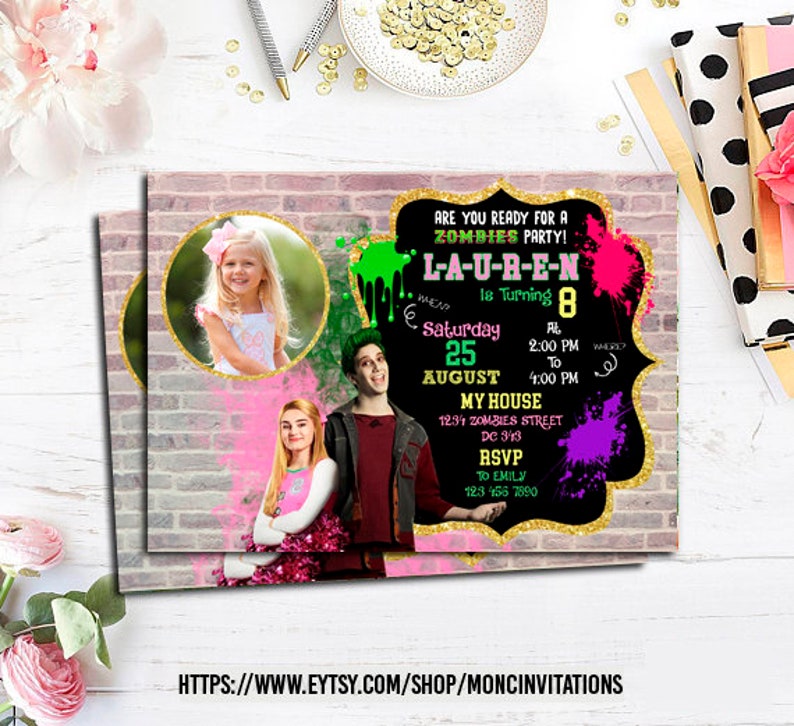 Festa Disney Zombie Zombie Disney Inviti Zombie Compleanno Disney Zombie Invito Disney Con Foto Zombie Cartolina Compleanno Disney