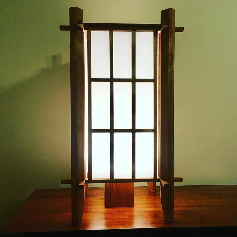 Shoji Floor Lamp Japanese Style Shade With A Base Led Bulb Handmade In Adelaide Australia