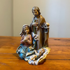 Vintage Italian Fontanini Nativity Scene Joseph, Mary and Baby Jesus. Bible Christmas Story.