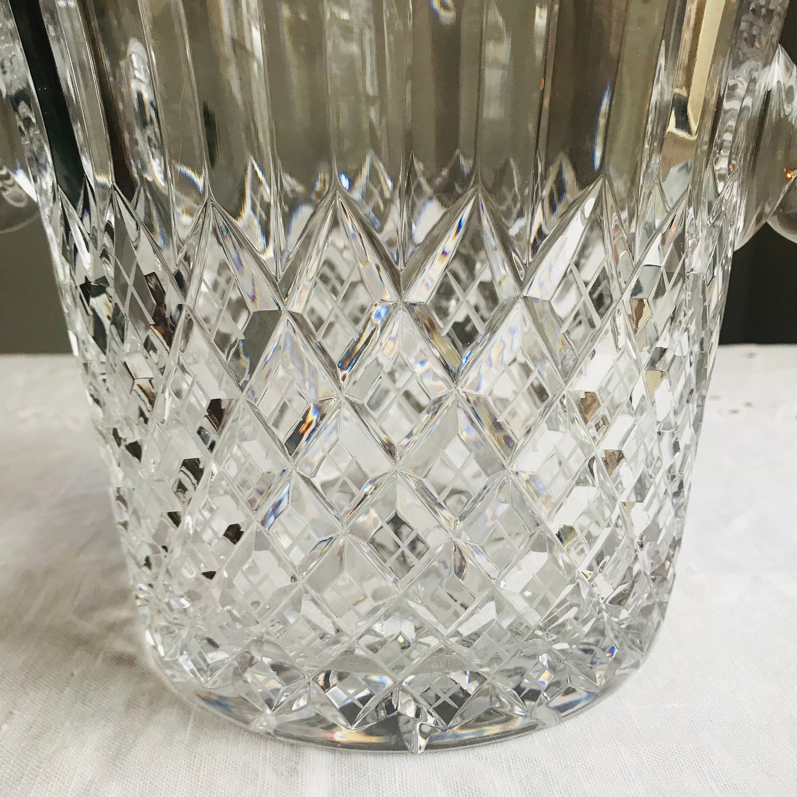 Beautiful Vintage Cut Crystal Ice Bucket Valentines Day Etsy