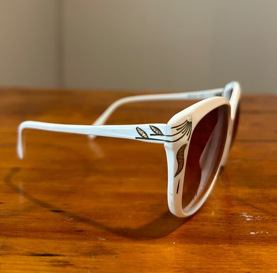 Vintage Retro Stendhal Paris White Jewelled Sunglasses With  display picture 1