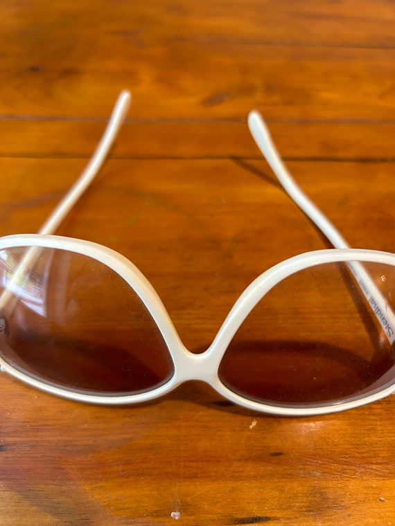 Vintage Retro Stendhal Paris White Jewelled Sunglasses With  display picture 1