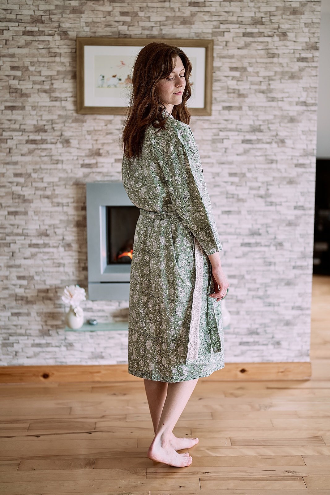 Pure Cotton Dressing Gownlightweight Indian Cottonblock Etsy UK