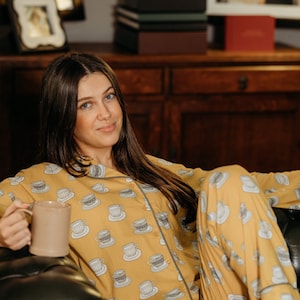 Matching pure cotton pyjamas,ladies long pyjama set,luxurious gift for her,pretty organic cotton nightwear,slouchy,boxy pjs for women,