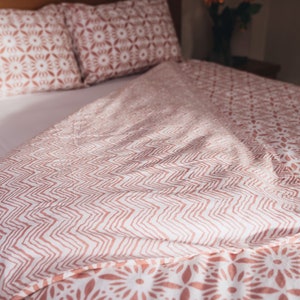 100%cotton duvet cover,housewarming gift,kingsize quilt cover,farmhouse queen bedding,geometric print shabby chic Indian bedding,lightweight