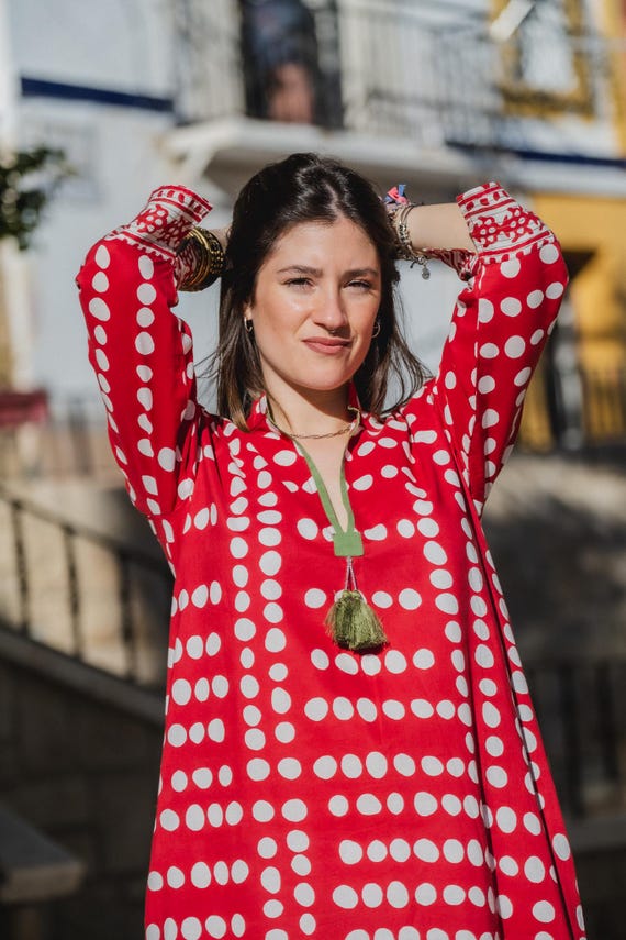 Tunica boho leggera, Kurti da festa con stampa marocchina, abito