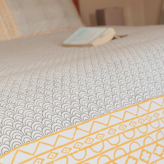 Mustard And Grey Duvet Reversible Duvet Cover Geometric Etsy